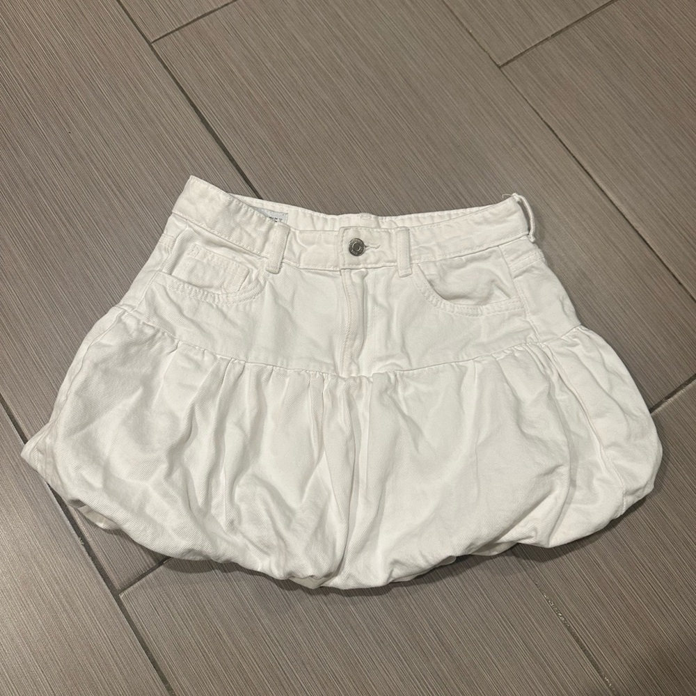 Zara White Bubble Skort